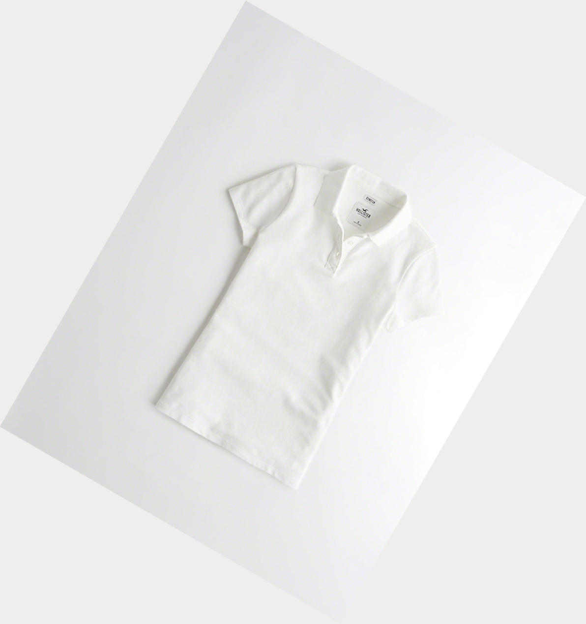 Hollister Polo Shirts Sale - Hollister White Slim Knit Womens