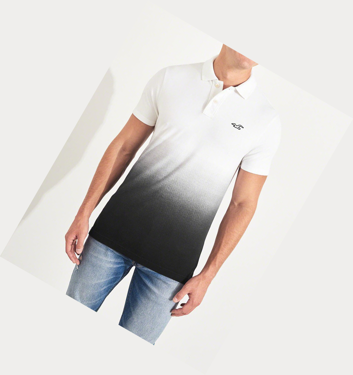 Hollister Polo Shirts Price South Africa - Hollister White Stretch Ombré  Mens